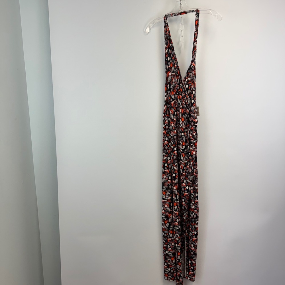 Free People Black Combo Geometric Print Halter Maxi Dress OB925139 Womens Size S